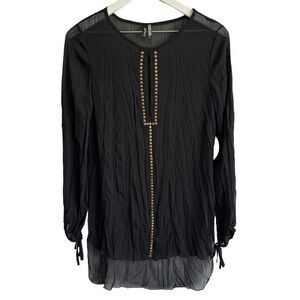 NWT Ravel Sheer Black Rockstud Tunic, Size S